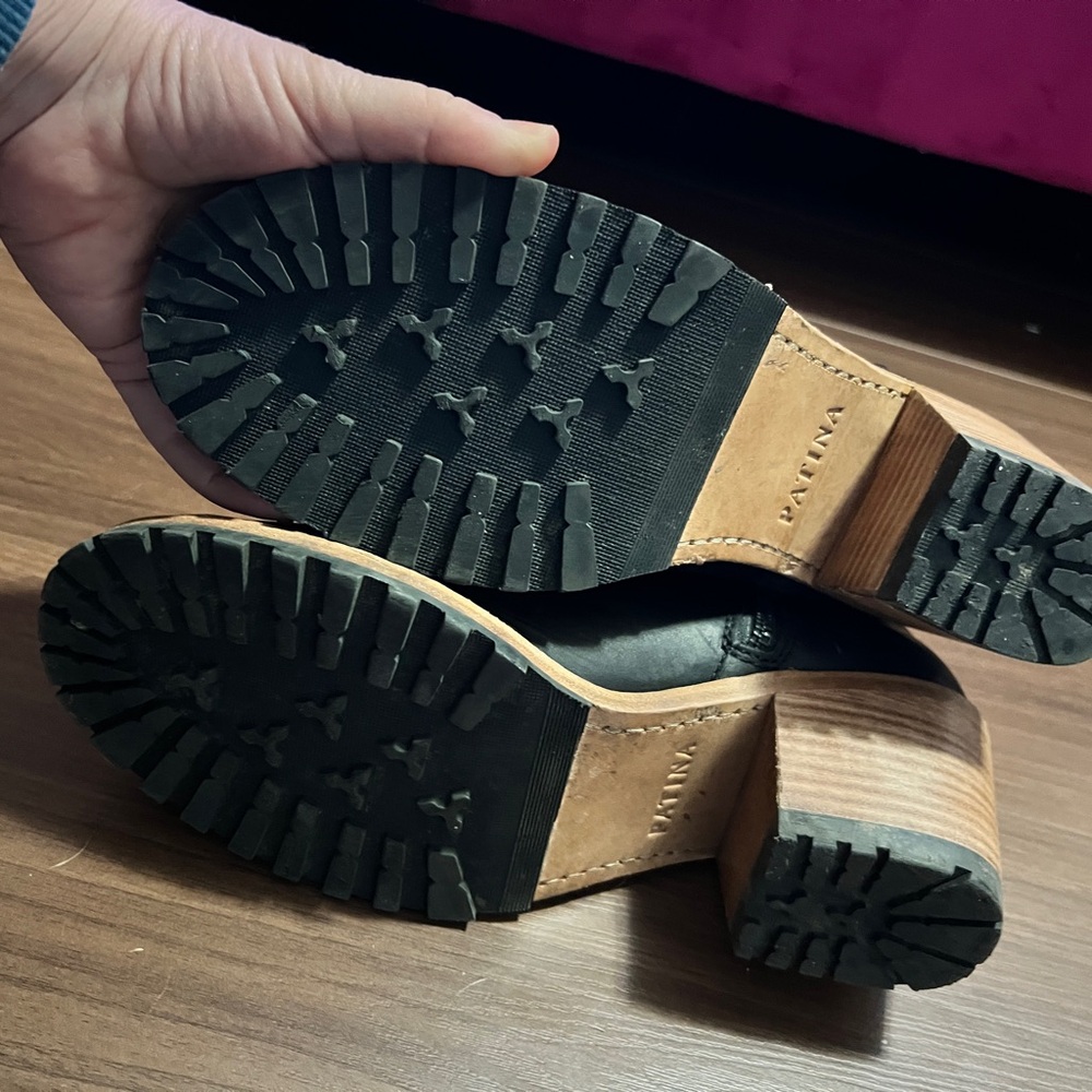 Black Leather Ankle Boots - Picture 4 of 6